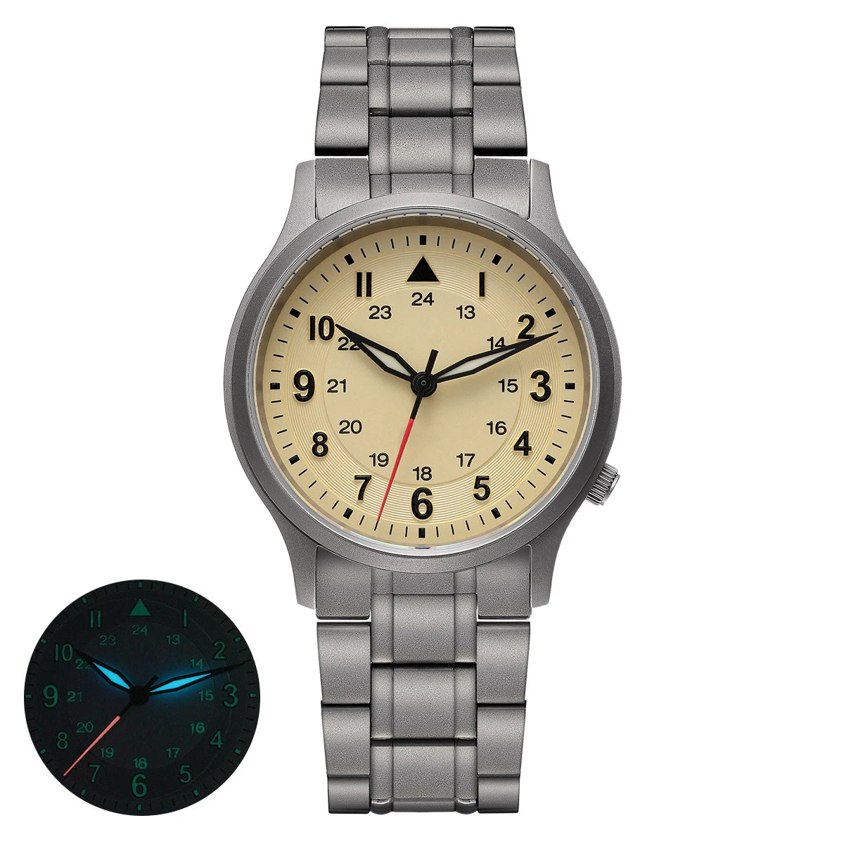 BERNY Full Titanium Watches for Men Quartz Men's Watch Lightweight Sapphire Super Luminous VH31 Sport Field Wristwatches
