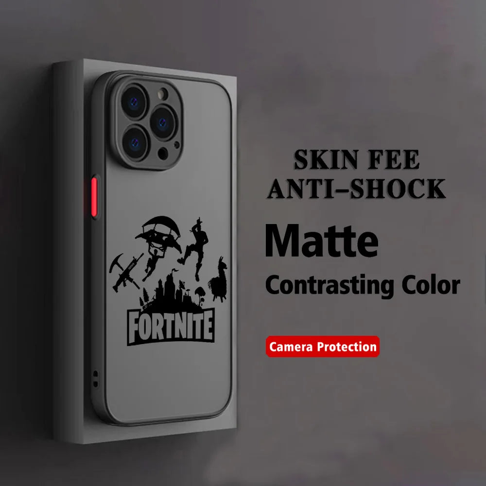 Калъф за телефон Hot Game F-Fortnites за Xiaomi Redmi Note 14 13 12 12S 11 11S 10 10S 9T 9S 8 7 Pro Plus 4G 5G, матов прозрачен заден капак