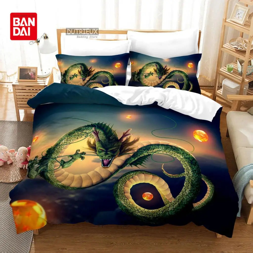 Japanese Anime Dragon Ball Duvet Cover Goku Bedding Sets For Boys Kids Teens Quilt Cover Pillowcases Children Christmas Gift