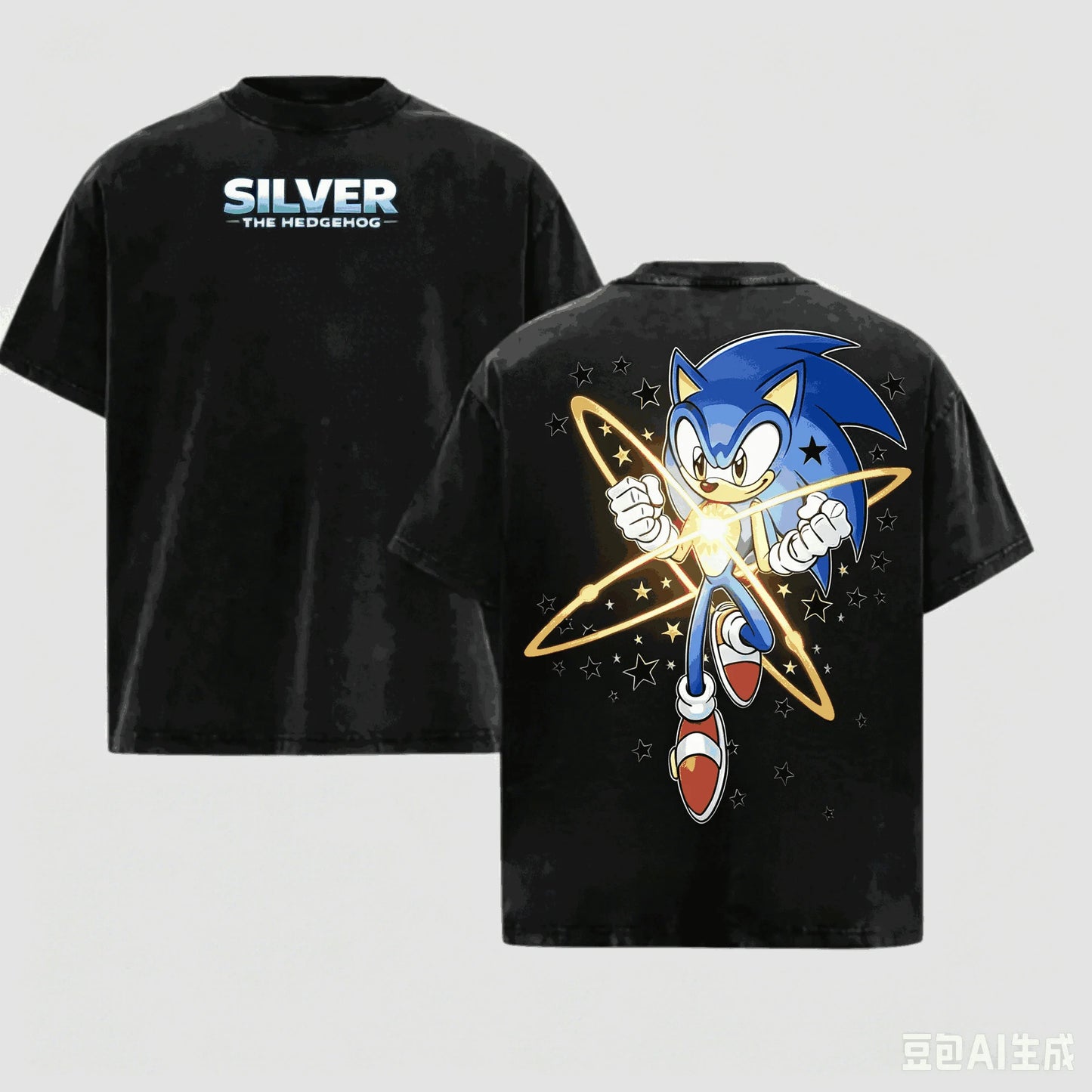 Sonic the Hedgehog Washed T-shirt 2026 New Model personality Clothes shirt Year round clothing Retro Fashion Vintage hot product