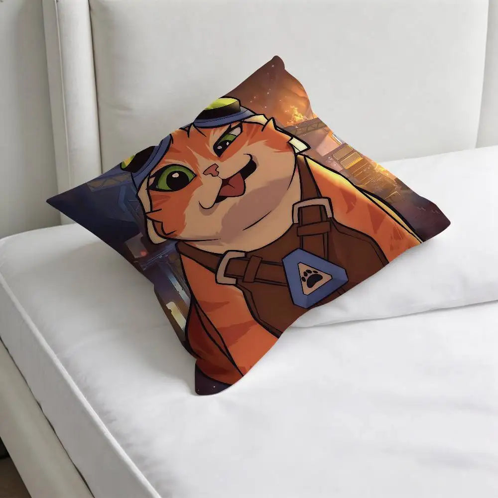 Poszewka na poduszkę Jetpack Cat O-Overwatch Game, kwadratowa, miękka i dekoracyjna, na sofę, łóżko i do domu