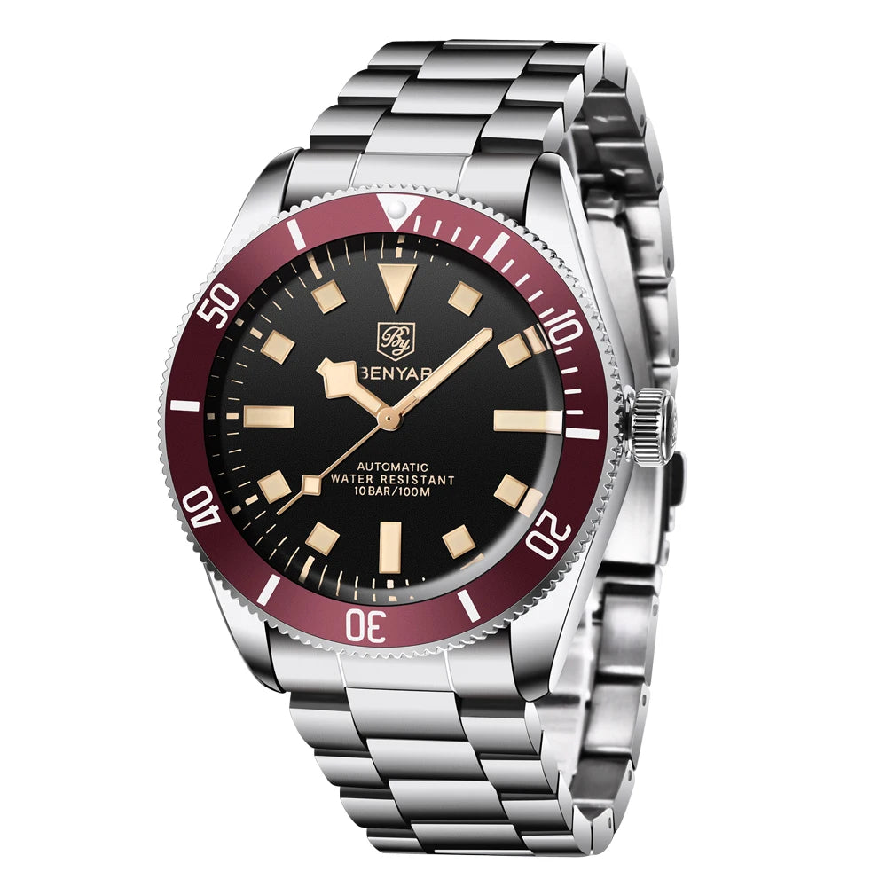 2026 New BENYAR Men's Luxury Automatic Watches Mechanical Business Waterproof Wrist Watch for Men Sports Luminous Men Bracelet