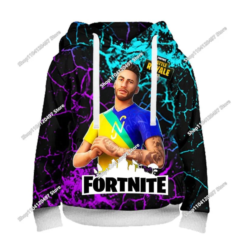 2025 Neuer Fortnite-Hoodie mit 3D-Print für Herren, Harajuku, langärmeliges Oversized-Sweatshirt, Unisex-Cosplay-Kleidung