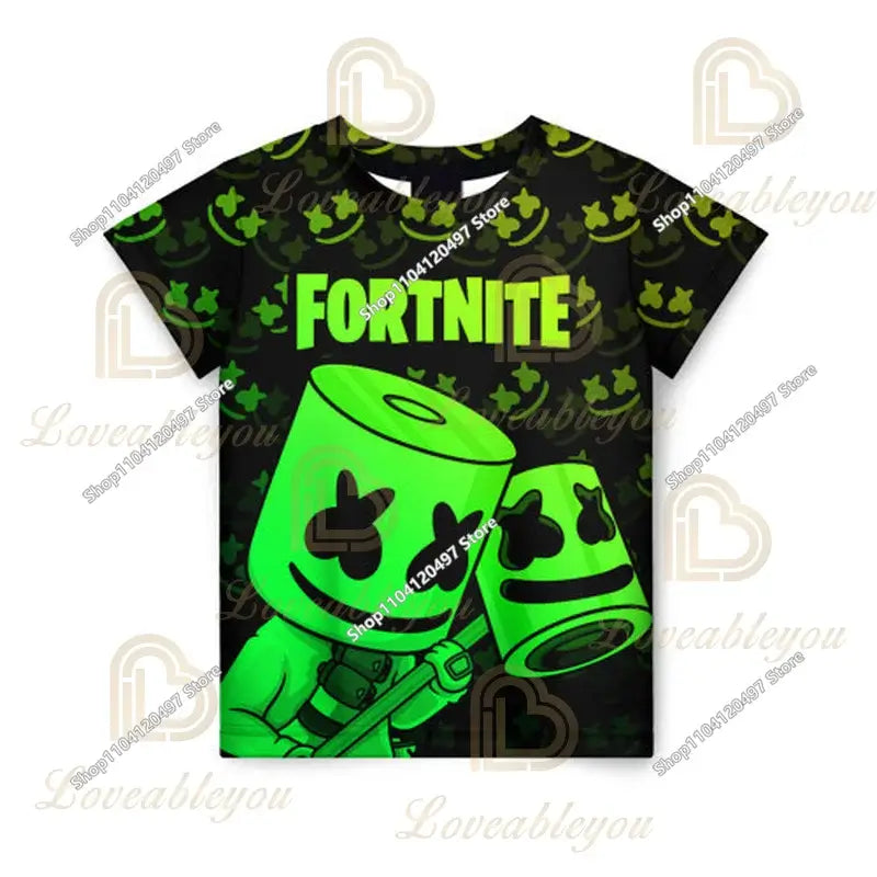 Fortnite T Shirt for Kids Banana Peely T-shirt Men's Women's Tshirt Battle Royale Game T Shirt Harajuku Summer Tops