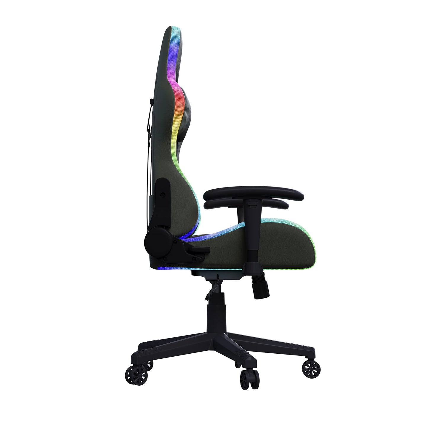 Ergonomic Gaming Chair with LED RGB Lights, Adjustable Gamer Chair with Lumbar Massage Support, Reclining Computer Chair for Teens & Adults