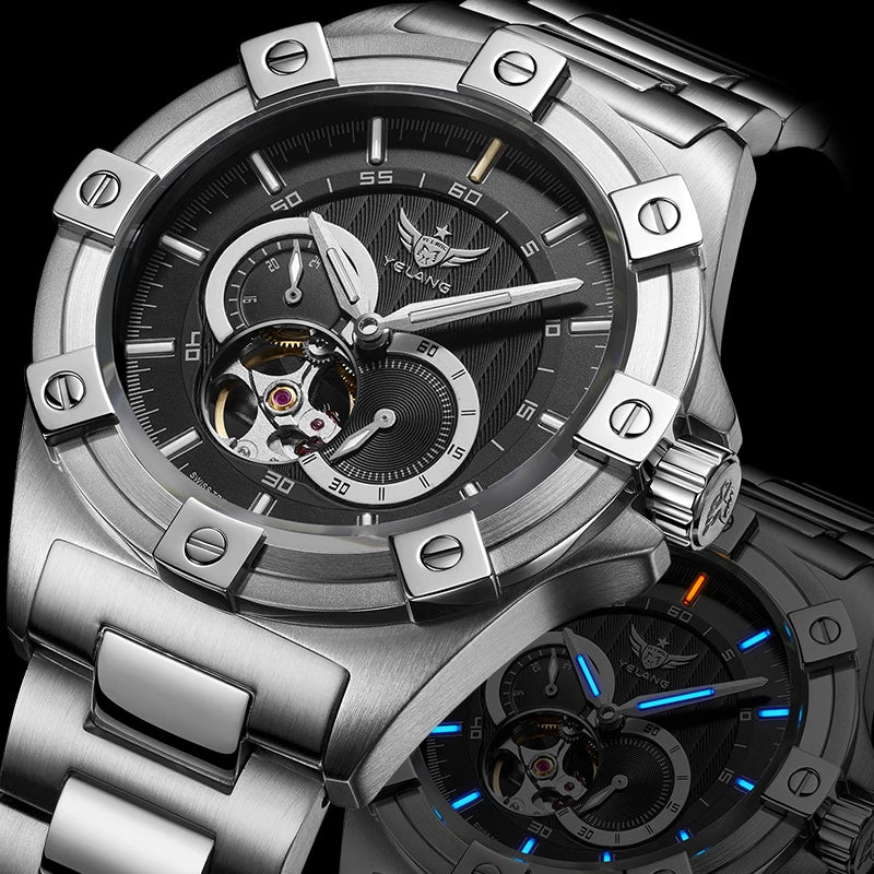 Yelang V1024 Men Brand Watches 44mm Japan miyota 82S7 Automatic Mechanical movement Luminous Men 100m Waterproof Watch business