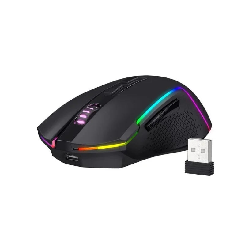 Mouse gaming Redragon M693 wireless/wired BT e Bluetooth 2.4G 8000 DPI, connessione a 3 modalità, retroilluminazione RGB per PC/Mac/laptop