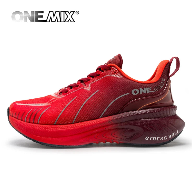ONEMIX Novos Ténis de Corrida com Amortecimento para Homem, Adequados para Corredores Pesados, com Atacadores, Desportivos, Antiderrapantes, para Exterior, para Mulher e Homem