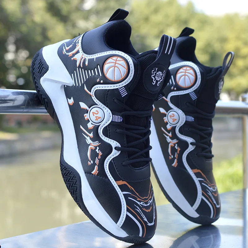 Sales Basketball Shoes Men High-top Sports Outdoor Cushioning Hombre Athletic Male Shoes Comfortable White Sneakers zapatillas