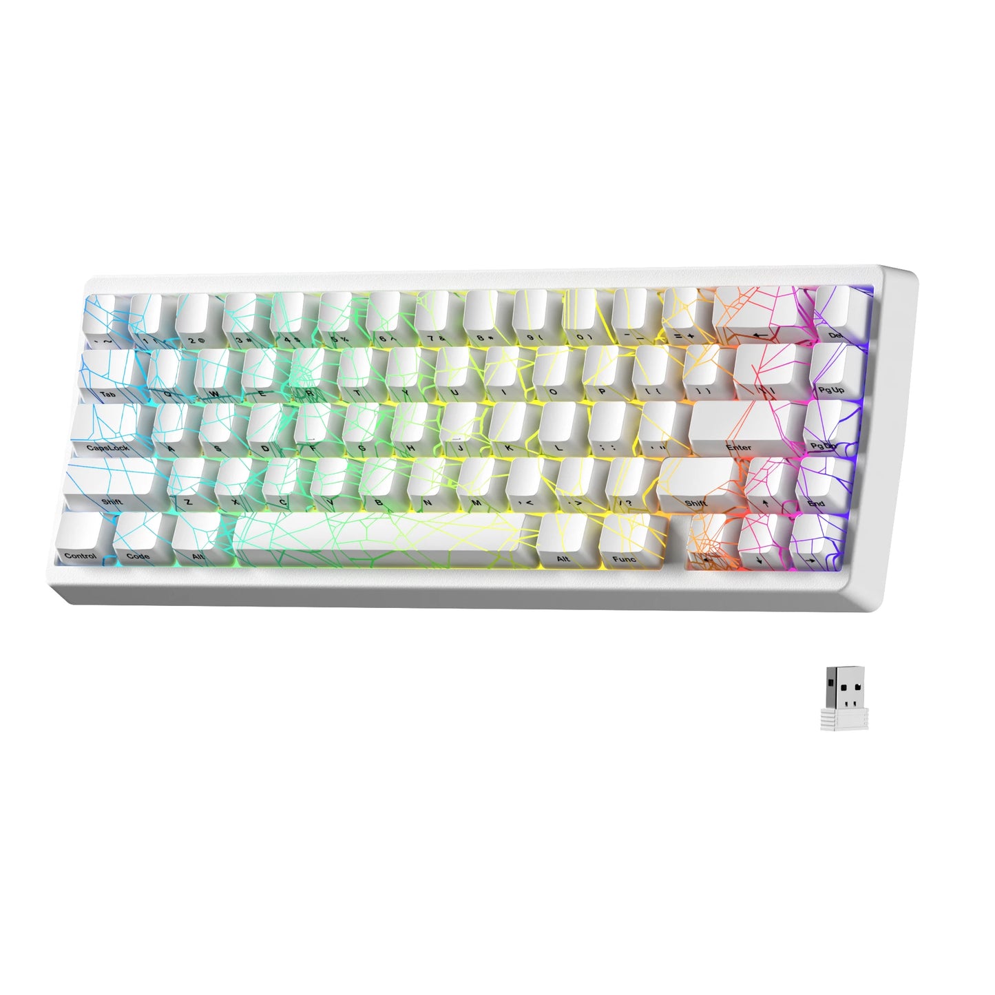 XVX M67 JadeStone Mechanical Keyboard With IMD-Tech Keycaps Hot Swappable Gasket Tri-Mode Custom RGB Wireless Keyboard 65%