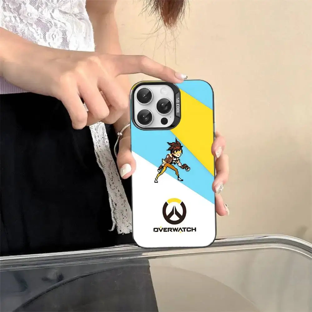 Game O-Overwatch Pixel Style Phone Case For iPhone 17 16 15 14 13 12 11 Pro MAX Matte Shockproof Back Anti-Fall Matte Cover