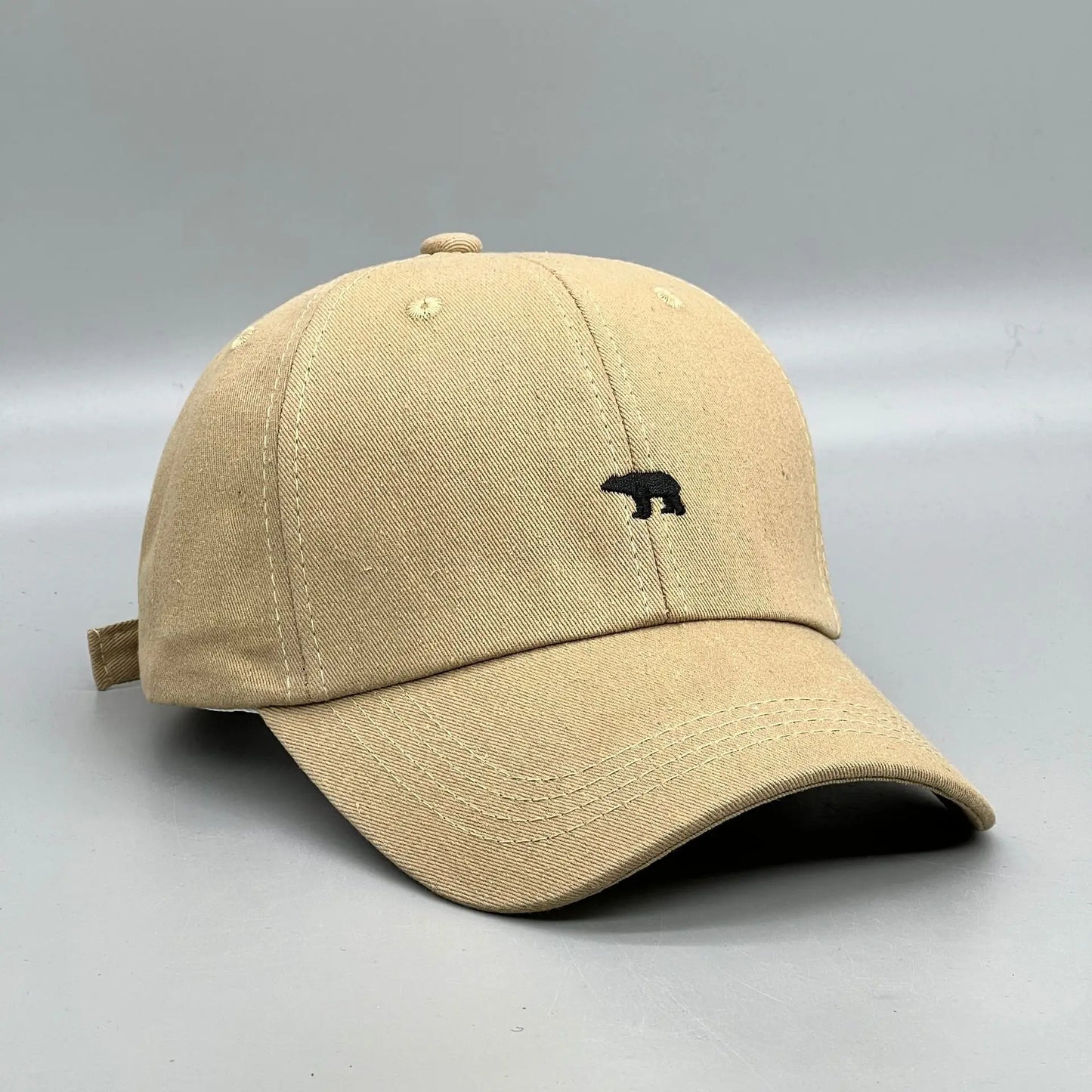 Polar Bear Embroidery Sun Hat Cotton Baseball Cap Lightweight UV Protection for Spring Summer Fall