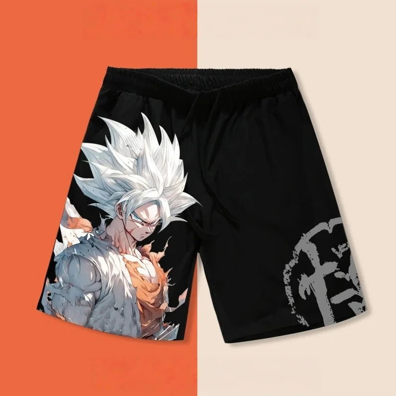 2026 Summer Dragon Ball Goku Ultra Instinct 3D Print Men's Shorts, Retro Street Quick Dry Oversized Casual Shorts Unisex