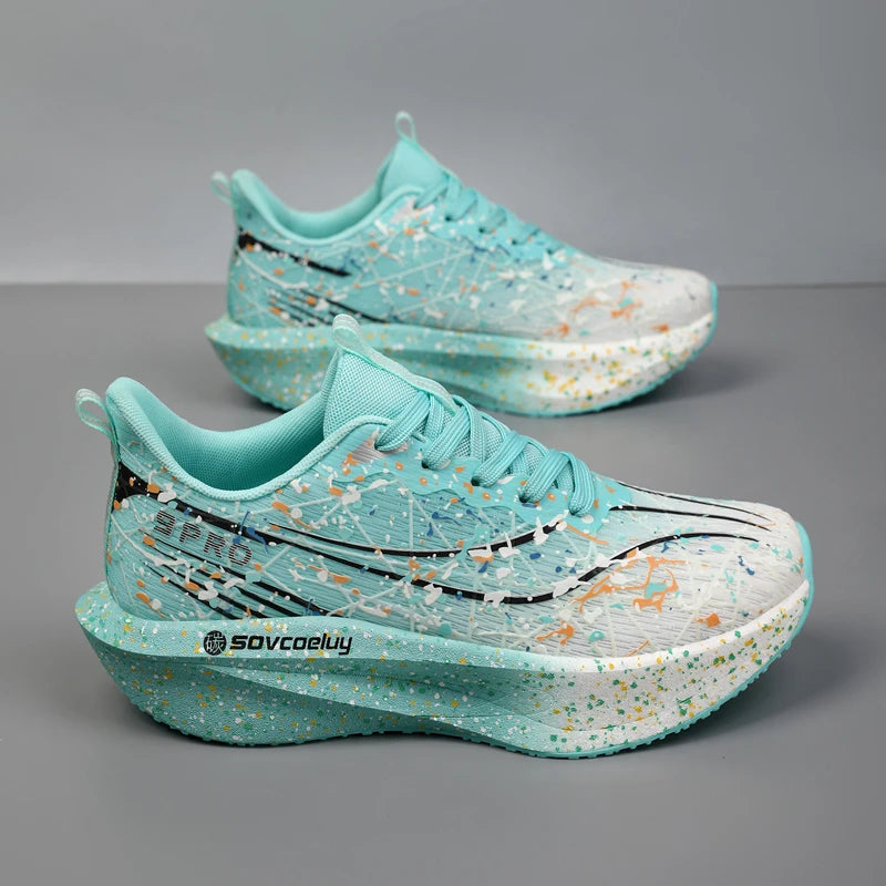 Men Running Shoes Carbon Board Marathon Cushion Mens Sports Breathable Lightweight Women Comfortable Athletic Nonskid Sneakers