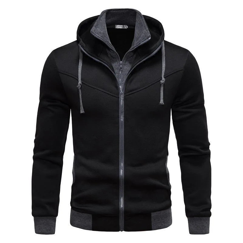 Autumn Men's Sportswear Long Sleeved Jacket Hooded Sweatshirt Zipper Opening Jacket Men's Hooded Sweatshirt Slim Fit Men's Clothing