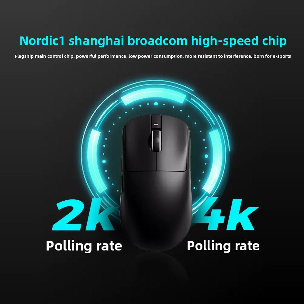 Mouse gaming ergonomic wireless VXE Dragonfly R1 ușor, senzor PAW3395, trei moduri, latență redusă, pentru PC, jucători, birou, cadou