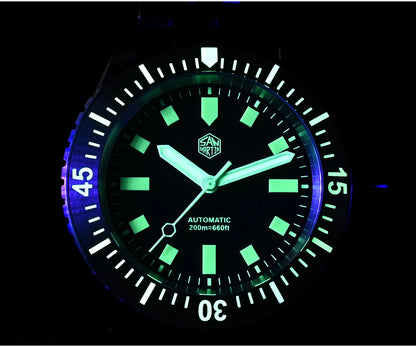 San Martin 1200HV Hardening Coating Men Diver Watch Full Luminous Dial Lumed Blocks ST2130 Automatic Mechanical Toolwatch SN0012