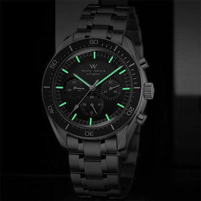 WM Watch Automatic Mechanical Watch 200M Waterproof Casual Classic Business Welly Merck Men Watches 170M-WM