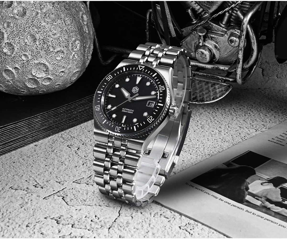 San Martin 37.5mm 40mm Classic Simple Dial Men Diver Watch Miyota 9015 Luxury Automatic Mechanical Watch Waterproof 200m SN0148