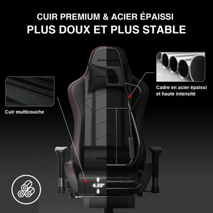 GTPLAYER Gaming Chair with Bluetooth Speakers, Footrest, Ergonomic Reclining Computer Chair with Lumbar Support for Office & Gaming