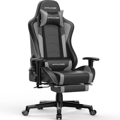 GTPLAYER Gaming Chair with Bluetooth Speakers, Footrest, Ergonomic Reclining Computer Chair with Lumbar Support for Office & Gaming