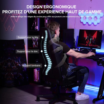 GTPLAYER Gaming Chair with Bluetooth Speakers, Footrest, Ergonomic Reclining Computer Chair with Lumbar Support for Office & Gaming