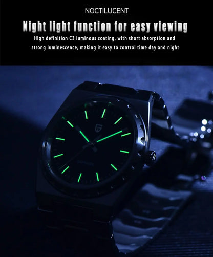 PAGANI DESIGN 2025 new thin 7MM men's quartz watch VJ21 37MM sapphire stainless steel waterproof 10Bar luminous C3 reloj hombre