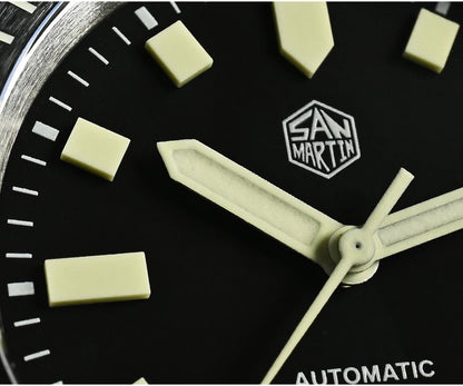 San Martin 1200HV Hardening Coating Men Diver Watch Full Luminous Dial Lumed Blocks ST2130 Automatic Mechanical Toolwatch SN0012