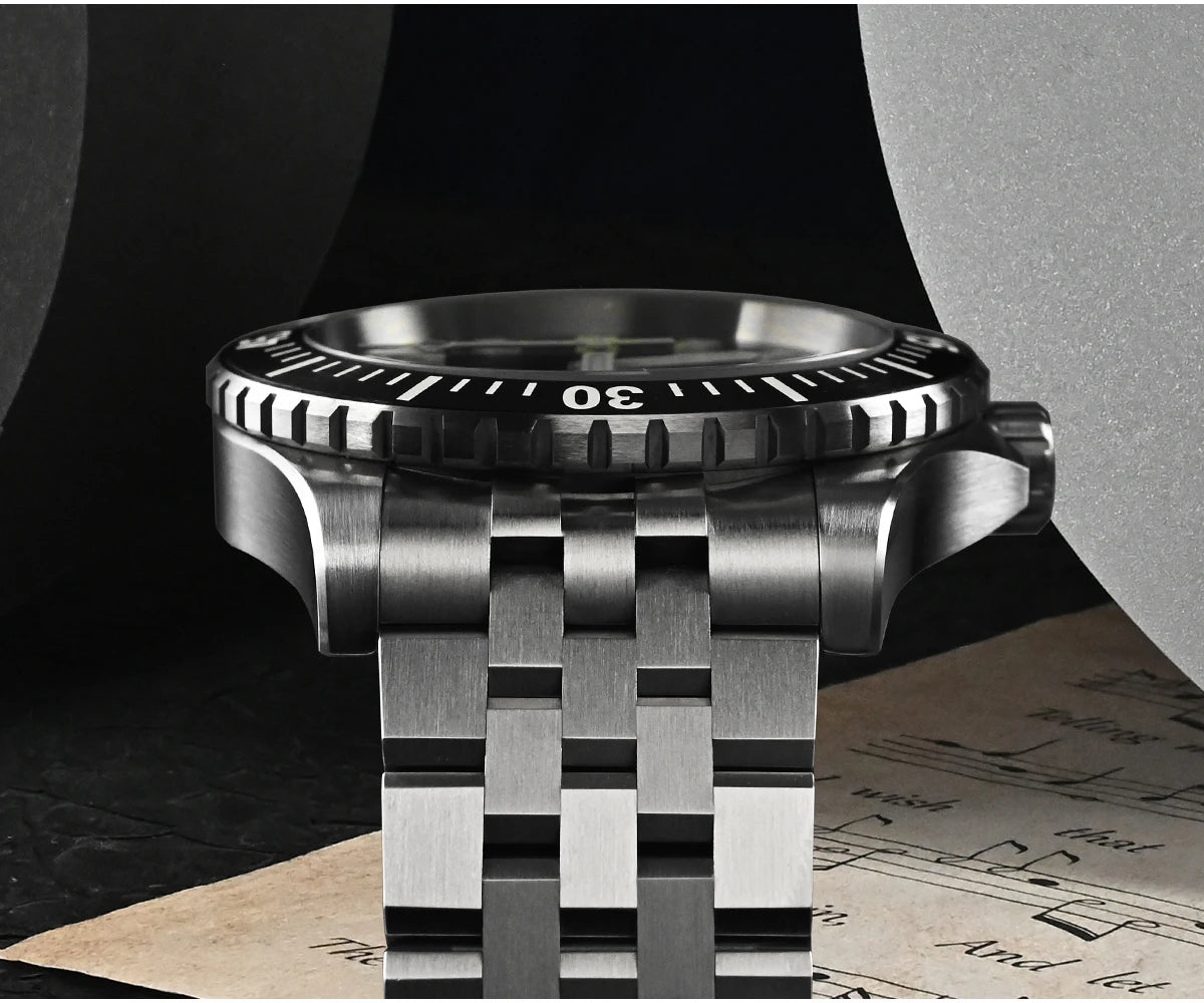 San Martin 1200HV Hardening Coating Men Diver Watch Full Luminous Dial Lumed Blocks ST2130 Automatic Mechanical Toolwatch SN0012