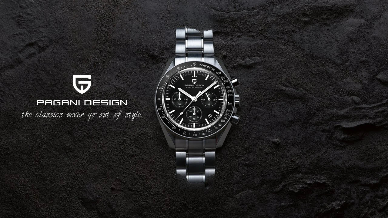 PAGANI DESIGN 2026 New Meteorite pattern dial Luxury Quartz Watch For Men Speed Sport Chronograph AR Sapphire crystal Wristwatch