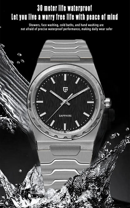 PAGANI DESIGN 2025 new thin 7MM men's quartz watch VJ21 37MM sapphire stainless steel waterproof 10Bar luminous C3 reloj hombre