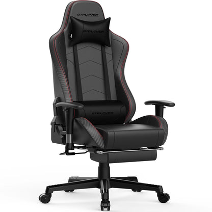 GTPLAYER Gaming Chair with Bluetooth Speakers, Footrest, Ergonomic Reclining Computer Chair with Lumbar Support for Office & Gaming