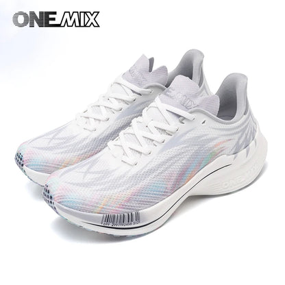 ONEMIX 2025 Carbon Plate Men Women Running Sports Shoes Breathable Cushioning Non-Slip PB Lightweight Rebound Sneakers