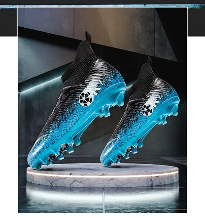 Pro Performance HighCut Soccer Boots FG Long Studs Breathable Lightweight Cleats for Outdoor Grass Matches and Daily Training