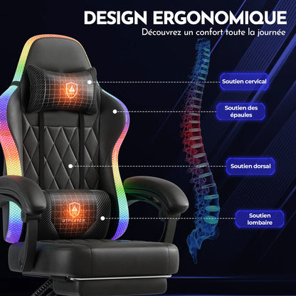 GTPLAYER Gaming chair Office Chair Gaming Chair with LED Light Bar Gamer chair Backrest with storage s bag Ergonomic