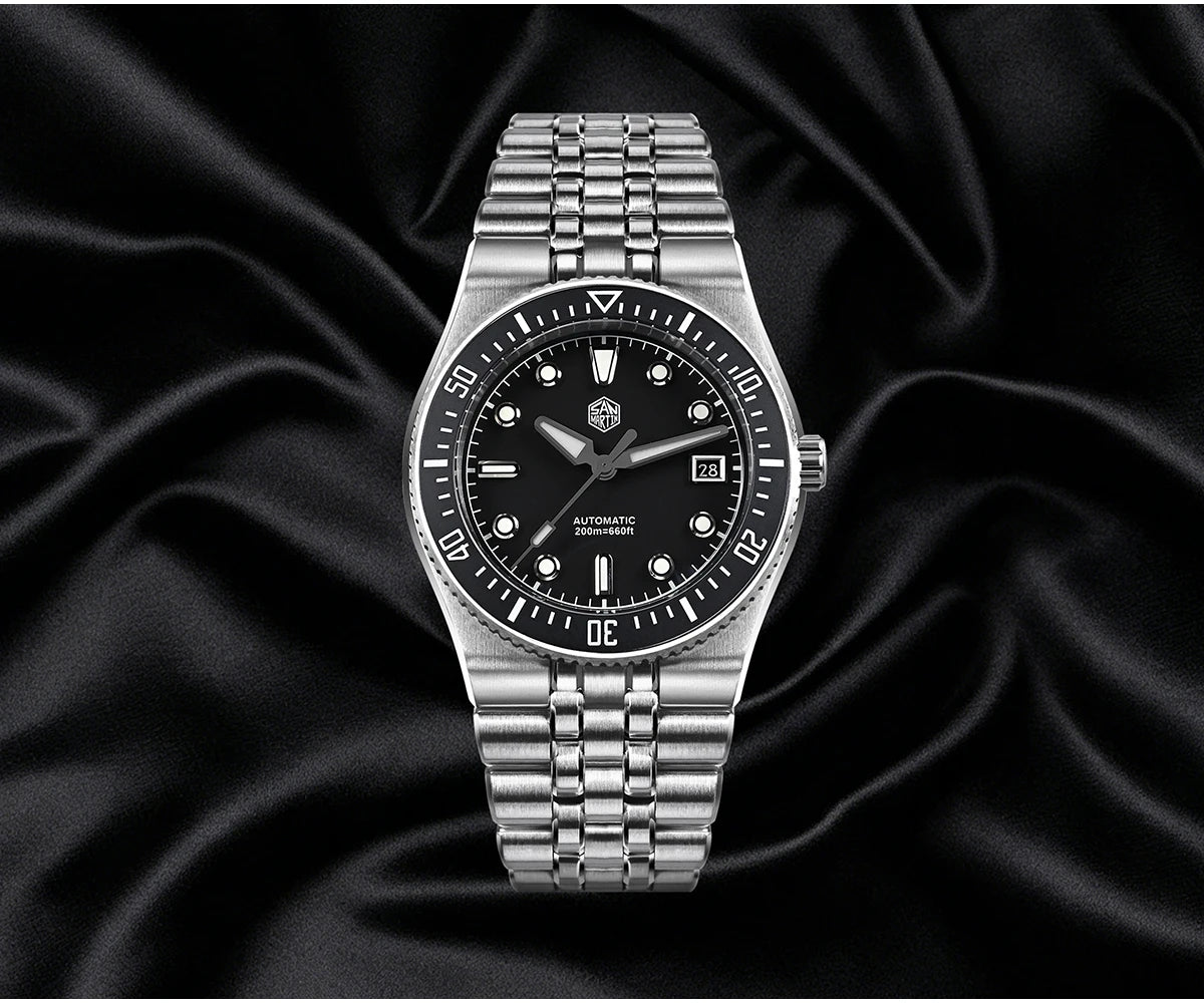 San Martin 37.5mm 40mm Classic Simple Dial Men Diver Watch Miyota 9015 Luxury Automatic Mechanical Watch Waterproof 200m SN0148