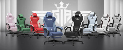 GTPLAYER Gaming Chair Ergonomic Fabric Gamer Chair with Lumbar Support, Adjustable Reclining PC Gaming Chair with Footrest and Widened Backrest