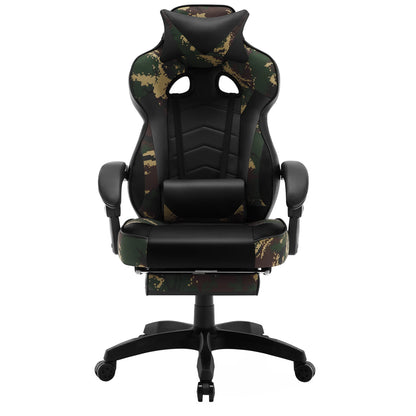 WOLTU Racing Gaming Chair Ergonomic Office Chair with Footrest, Adjustable Reclining Gamer Chair, Swivel Computer Desk Chair with Headrest & Lumbar Support