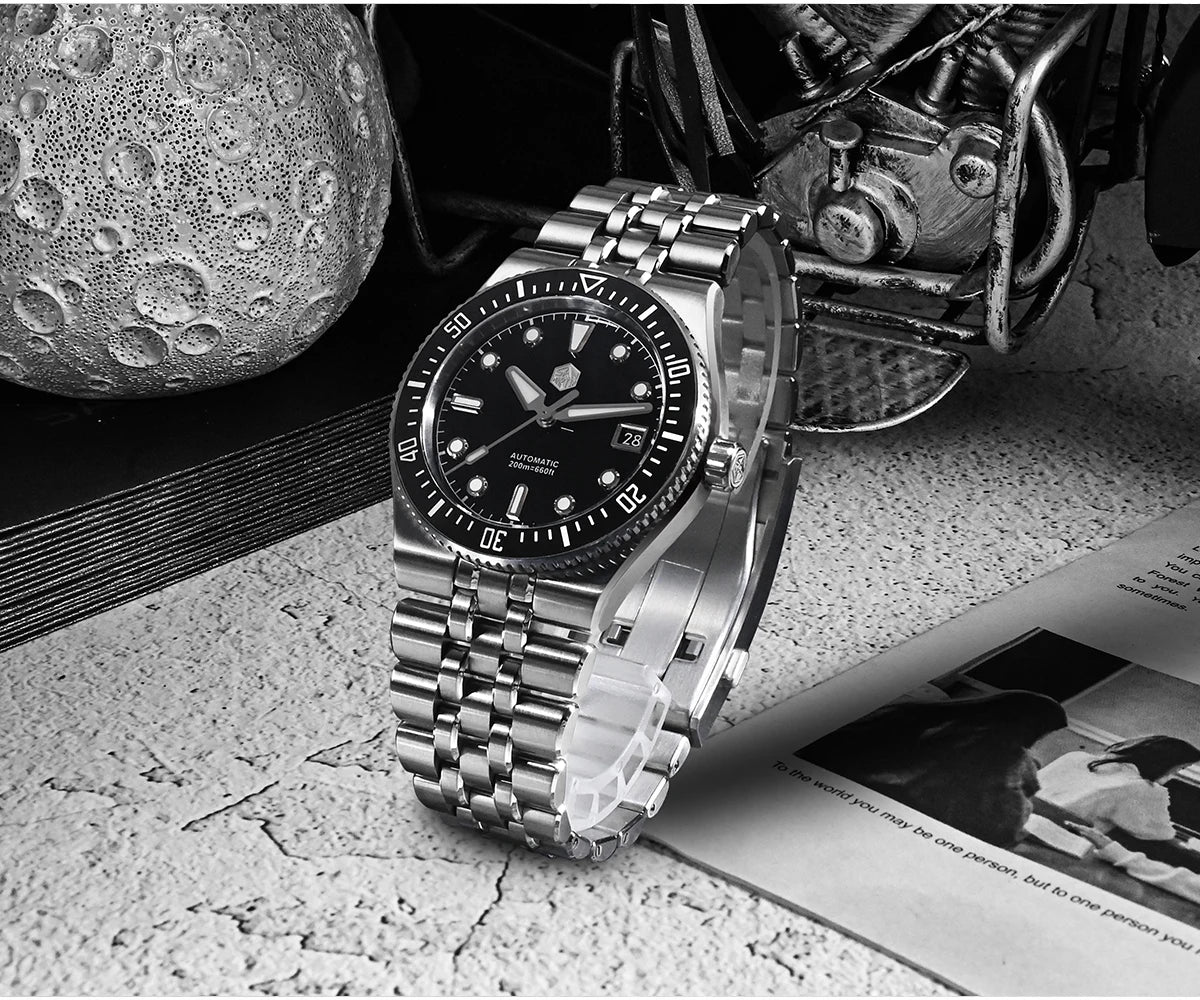 San Martin 37.5mm 40mm Classic Simple Dial Men Diver Watch Miyota 9015 Luxury Automatic Mechanical Watch Waterproof 200m SN0148