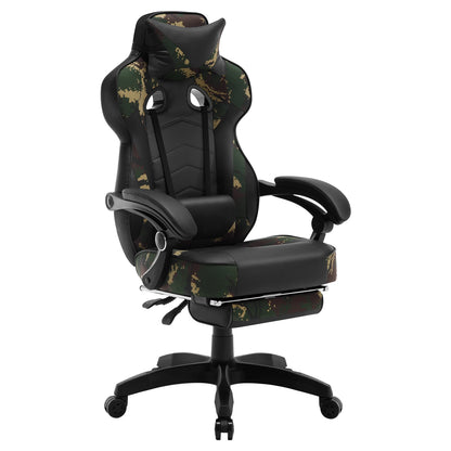WOLTU Racing Gaming Chair Ergonomic Office Chair with Footrest, Adjustable Reclining Gamer Chair, Swivel Computer Desk Chair with Headrest & Lumbar Support