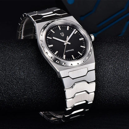 PAGANI DESIGN 2025 new thin 7MM men's quartz watch VJ21 37MM sapphire stainless steel waterproof 10Bar luminous C3 reloj hombre