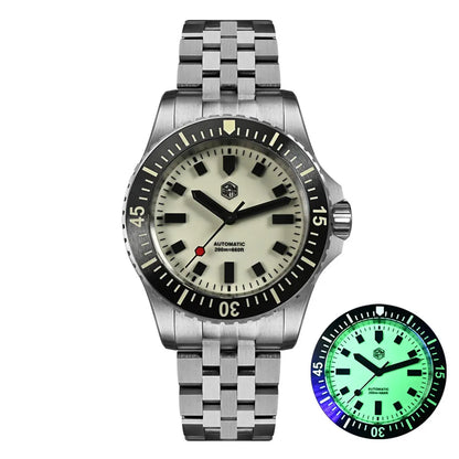 San Martin 1200HV Hardening Coating Men Diver Watch Full Luminous Dial Lumed Blocks ST2130 Automatic Mechanical Toolwatch SN0012