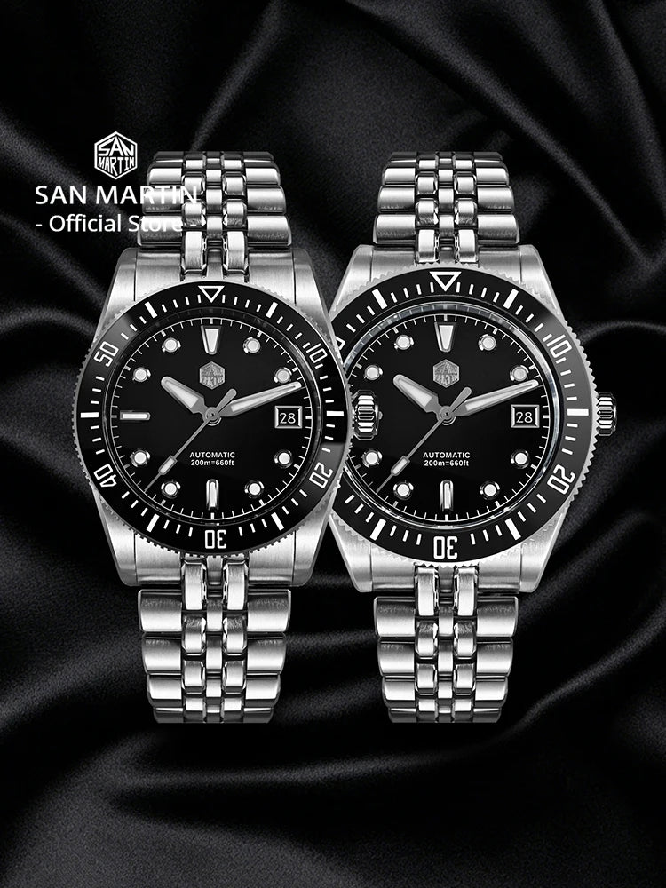 San Martin 37.5mm 40mm Classic Simple Dial Men Diver Watch Miyota 9015 Luxury Automatic Mechanical Watch Waterproof 200m SN0148