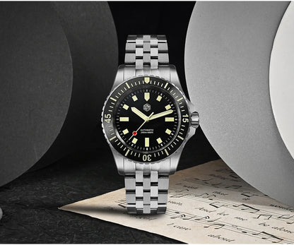San Martin 1200HV Hardening Coating Men Diver Watch Full Luminous Dial Lumed Blocks ST2130 Automatic Mechanical Toolwatch SN0012