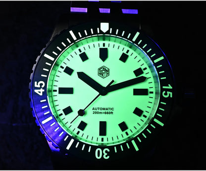 San Martin 1200HV Hardening Coating Men Diver Watch Full Luminous Dial Lumed Blocks ST2130 Automatic Mechanical Toolwatch SN0012