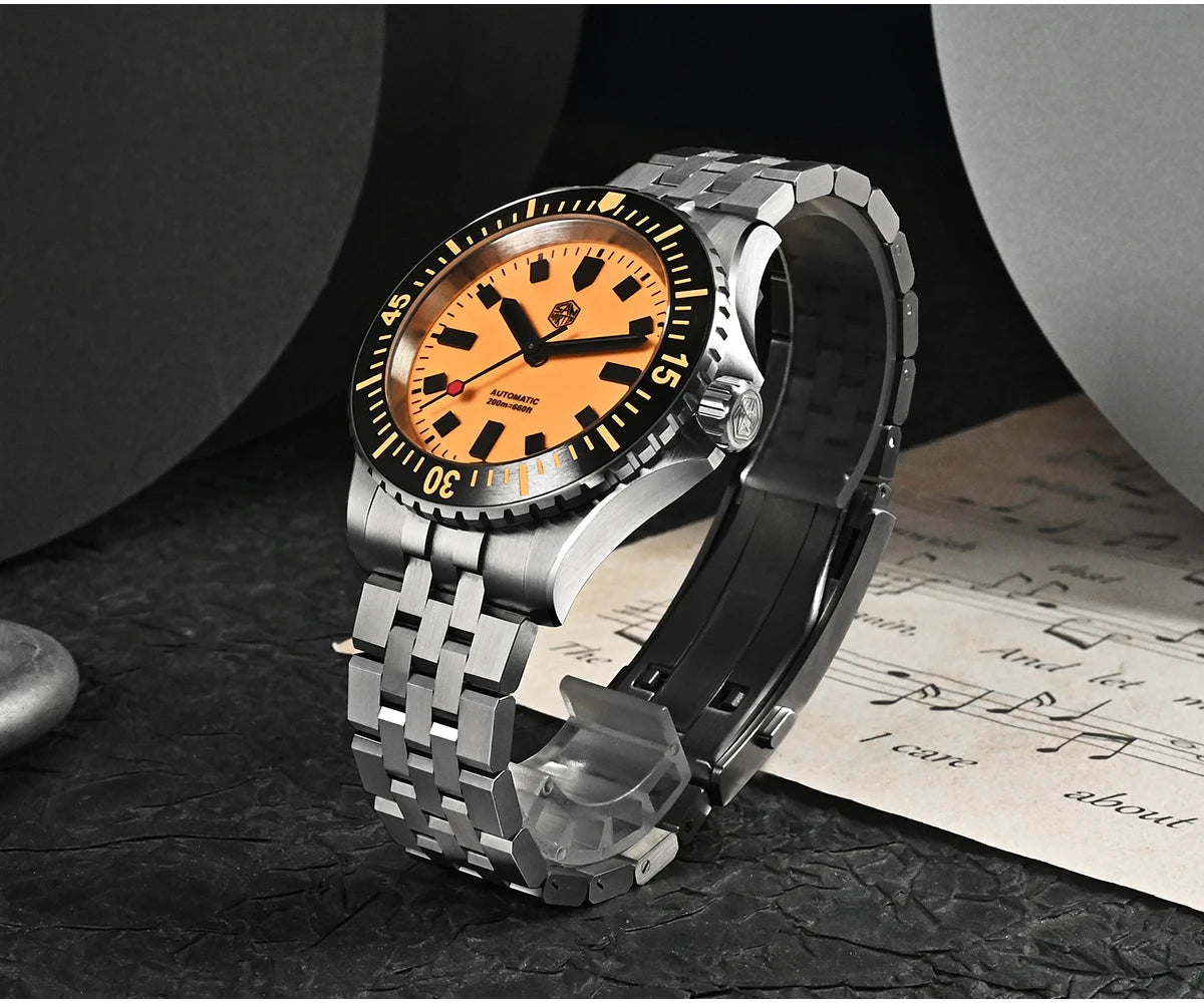 San Martin 1200HV Hardening Coating Men Diver Watch Full Luminous Dial Lumed Blocks ST2130 Automatic Mechanical Toolwatch SN0012