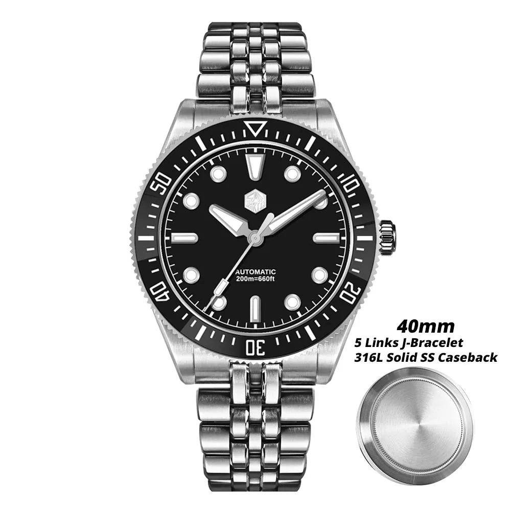 San Martin 37.5mm 40mm Classic Simple Dial Men Diver Watch Miyota 9015 Luxury Automatic Mechanical Watch Waterproof 200m SN0148