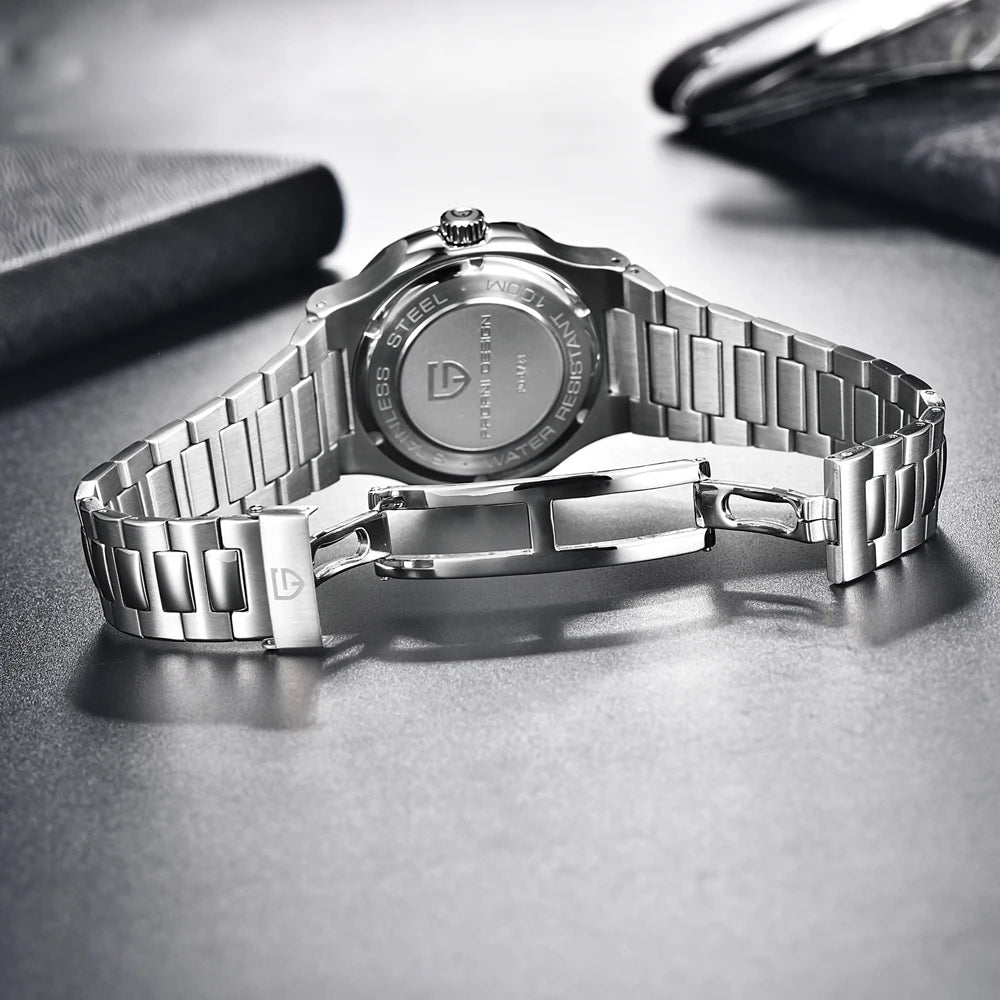 New man DESIGN Automatic luxury Pugani Mechanical Watch With glasses anti-Reflective Sapphire Light needles, man sport Watch, Local Delivery