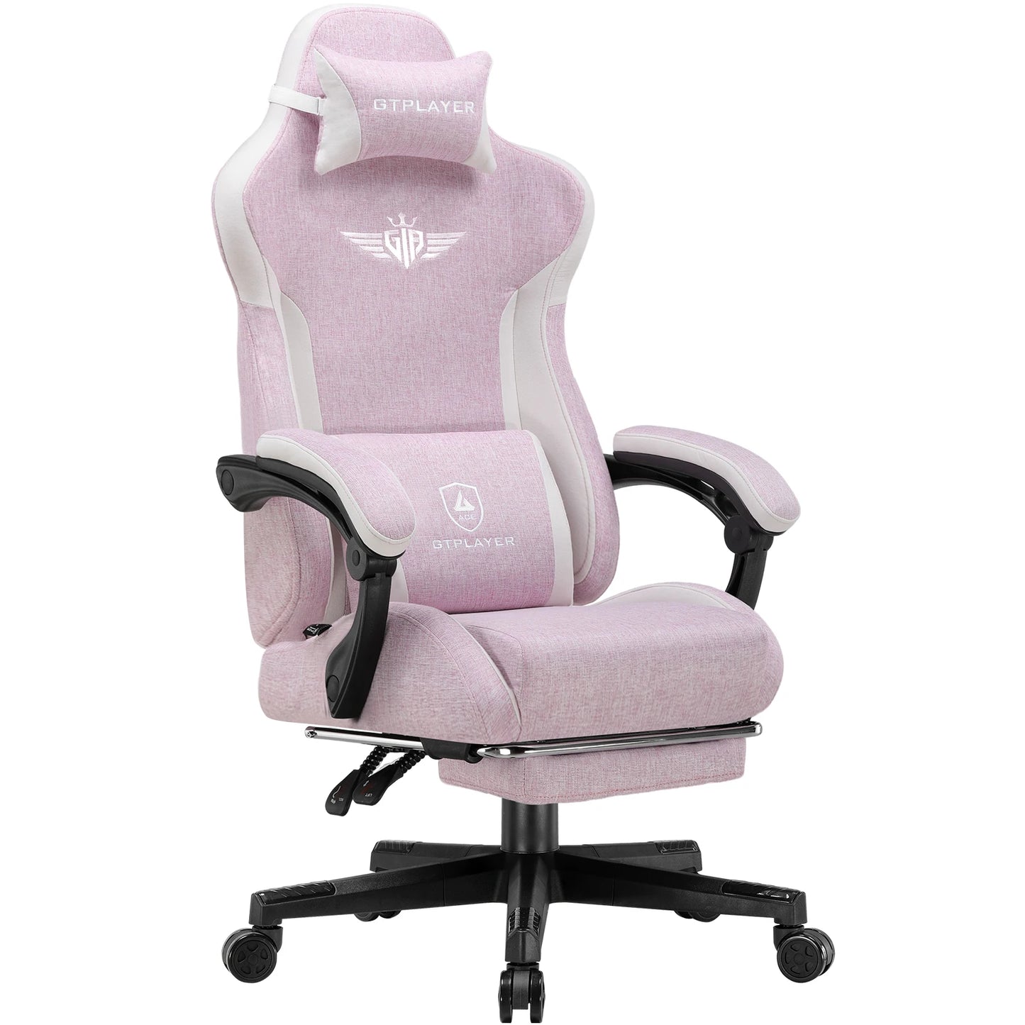 GTPLAYER Gaming Chair Ergonomic Fabric Gamer Chair with Lumbar Support, Adjustable Reclining PC Gaming Chair with Footrest and Widened Backrest