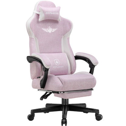GTPLAYER Gaming Chair Ergonomic Fabric Gamer Chair with Lumbar Support, Adjustable Reclining PC Gaming Chair with Footrest and Widened Backrest